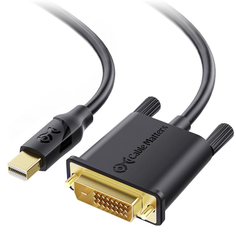 Cable Matters Mini DisplayPort to DVI Cable (Mini DP to DVI Cable) in Black 6 Feet - Thunderbolt and Thunderbolt 2 Port Compatible - Image 1